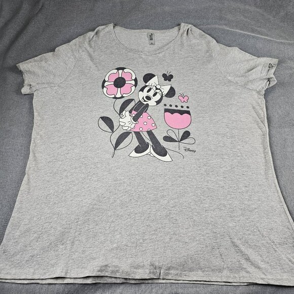 Disney Women's Instant MessageGrey Tee T-Shirt  Short Sleeve Size 3XW - Picture 1 of 5